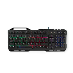 Nedis Clavier Gamer Filaire avec Support Téléphone Rétroéclairé LED Noir