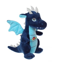 Peluche - Peluche Dragon sonore, bleu 17 cm