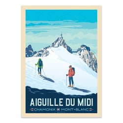 Affiche 30 x 40 cm - Aiguille du Midi Chamonix Mont-Blanc - Olahoop Travel Posters