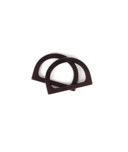 Lot de 2 Anses de sac en bois en forme de demi-cercle - DMC Marron Foncé