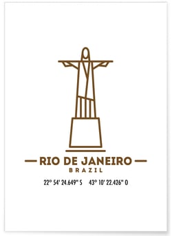 Poster Coordonnées Rio de Janeiro | A3 : 29,7x42cm