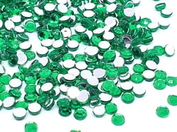 300 Perles Strass Cabochon Rond Strass Vert 3 mm Acrylique à coller - Dos Argenté