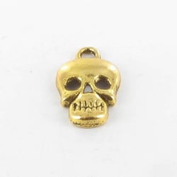 MégaCréa - Breloque en métal Tête de mort 16mm Doré (10 pièces)