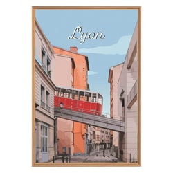 Tableau mural encadré funiculaire de Lyon 65x97 cm