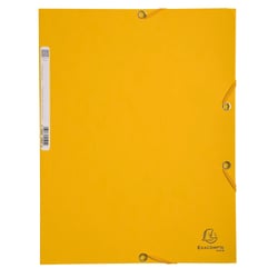 Chemise 3 rabats à élastiques carte lustrée 400g/m2 - A4 - Jaune - x 25 - Exacompta