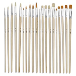 20 pinceaux - Plat - Rond - Acrylique et huile - Manche long - Fibres naturelles et synthétiques - Pébéo