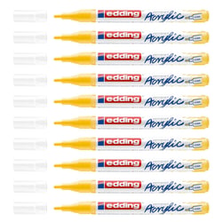 Lot de 10 marqueurs peinture acrylique pointe fine 1-2 mm - EDDING - Jaune Trafic