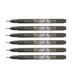 Lot de 6 feutres pinceaux - TOMBOW - Fudenosuke - Pointe souple - Noir