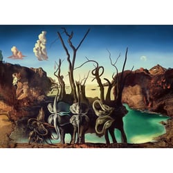 Puzzle Cygnes se reflétant en éléphants 1000 pcs