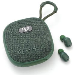 Mini Enceinte Bluetooth 2 En 1 Avec Écouteurs TWS Autonomie Longue Portée 10M Vert YONIS
