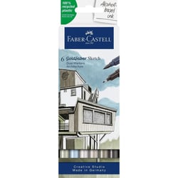 6 feutres de coloriage - A base d'alcool - Double pointes - Architecture - Faber Castell - Goldfaber