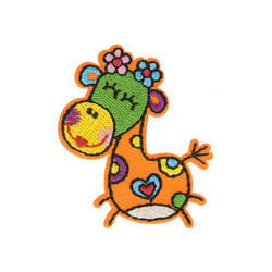 Ecusson thermocollant Girafe happy 6cm x 5cm