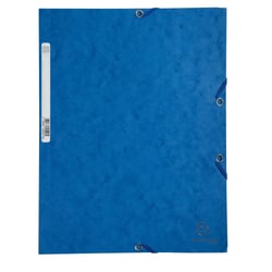 Chemise 3 rabats à élastiques carte lustrée 400g/m2 - A4 - Bleu - x 25 - Exacompta