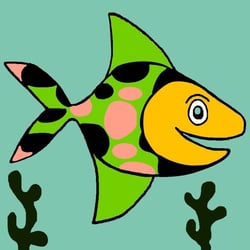 LUC - Kit canevas Soudan Le Poisson 20x20cm