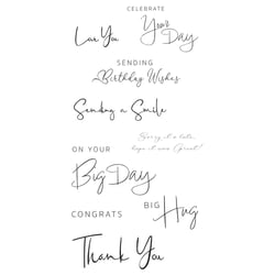 Tampons transparents - Textes anglais - 14 clear stamps - Sizzix