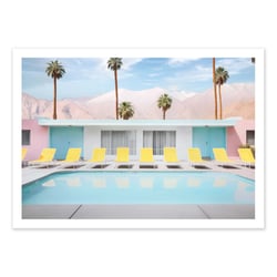 Affiche 30x40 cm - Palm Springs Pool day - Philippe Hugonnard