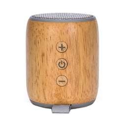 Mini Enceinte Bluetooth En Bois De Chêne Sans Fil Puissante 3W Autonomie 4H Ultra Portable Argent YONIS