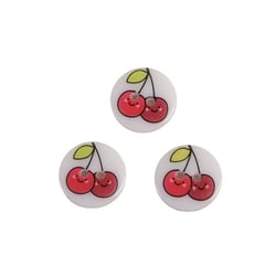 Bouton 2 trous enfant cerises 15mm