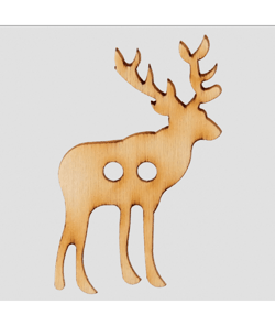 Bouton Cerf en bois 2 trous 40mm - Prym 016 Naturel