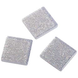 Mosaïque acrylique, 1x1 cm, pailletée, ombre argent, boîte - env. 205 pces / 50 g