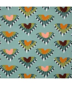Tissu coton enfant Paon de 150 cm de largeur Bleu vendu par 50 cm