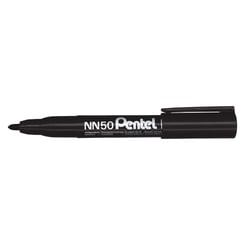 Lot de 12 marqueurs permanents - PENTEL - Pointe ogive 1,3 mm - Noir - GREEN-LABEL NN50