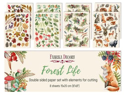 8 papiers motifs à découper scrapbooking FABRIkA DECORU FOREST LIFE 002