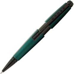 Stylo roller - Parure cadeau - Corps métal vert mat - Pointe moyenne - Cross Edge Rollerball