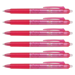 Lot de 6 Stylos Roller Rétractables Frixion Ball Clicker Pointe Fine Rose