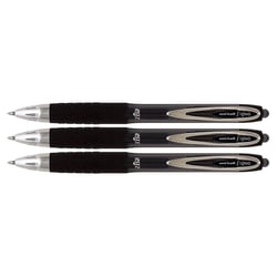 3 stylos roller encre gel noir pointe moyenne 0.7 mm Uni-Ball Signo 207