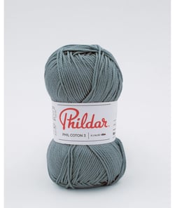 Fil coton à tricoter PHIL COTON 3 - Phildar - PPSC - certifié Oeko-Tex Eucalyptus bleu