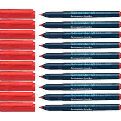 Lot de 10 marqueurs permanents pointe ogive 1-2 mm - SCHNEIDER - Maxx 240 - Rouge