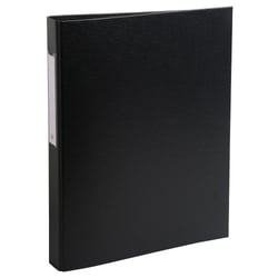 Classeur rembordé polypropylène 2 anneaux ronds de 25mm sur 3eme de couverture - Noir - x 10 - Exacompta