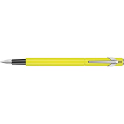 Stylo plume - Jaune fluo - Métal - Plume moyenne - Rechargeable - Caran d'Ache - 849