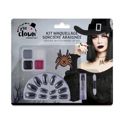 Kit maquillage HW - sorcière araignée - Couleurs : Noir, Gris, Blanc, Rouge
