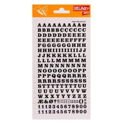 Lettres alphabet et Chiffres Transfert Noir 6mm Police épaisse