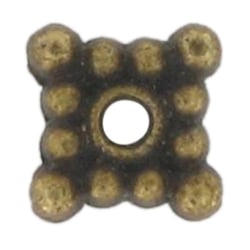 MégaCréa - Perle rondelle intercalaire métal Carré 6 mm Bronze 10 pièces