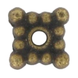 MégaCréa - Perle rondelle intercalaire métal Carré 6 mm 10 pièces - Bronze