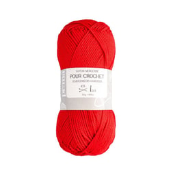 Fil pour crochet - Prima Mercerie - coton à crocheter mercerisé - pelote 125m et 50g- pelote rouge