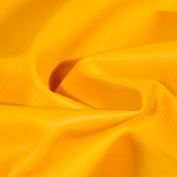 Simili cuir d'ameublement uni Jaune curcuma - Par 50 cm