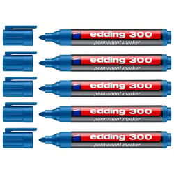 Marqueur permanent pointe ronde 1,5-3 mm - EDDING - Bleu clair - Lot de 5
