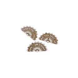 5 embellissements en métal bronze éventails