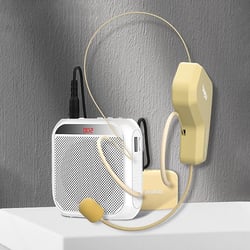Microphone Sans Fil Bluetooth Kit Haut-Parleur Léger Haute Sensibilité Blanc YONIS