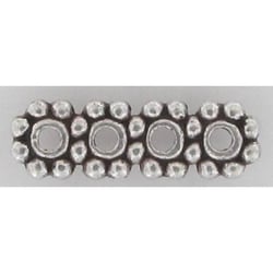 MégaCréa - Perle métal Barette diviseur 4 rangs Argenté 10 pièces