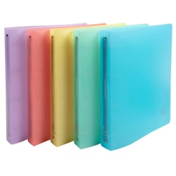 Classeur 4 anneaux 30 mm polypropylène Chromaline Pastel - A4 Maxi - Couleurs assorties - x 15 - Exacompta
