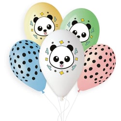 5 Ballons Panda Ø33cm
