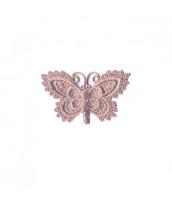 Ecussons Thermocollant Papillon Crochet 3 X 5 cm - Mediac 512 Rose Clair