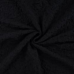 Tissu Maille Coton gaufré uni Noir
