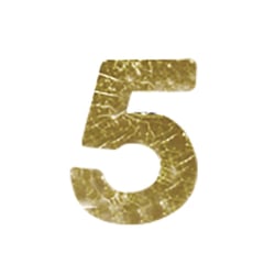 Chiffres en cire - 5 - , or, 9mm, 2 pces