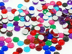 300 Perles Strass Cabochon Rond Strass Multicolore 3 mm Acrylique à coller - Dos Argenté - Creation Diy